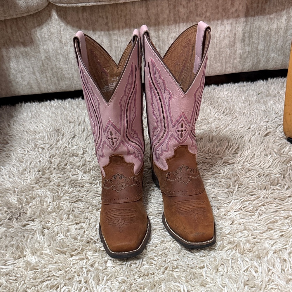 Pink and Brown Western Boots